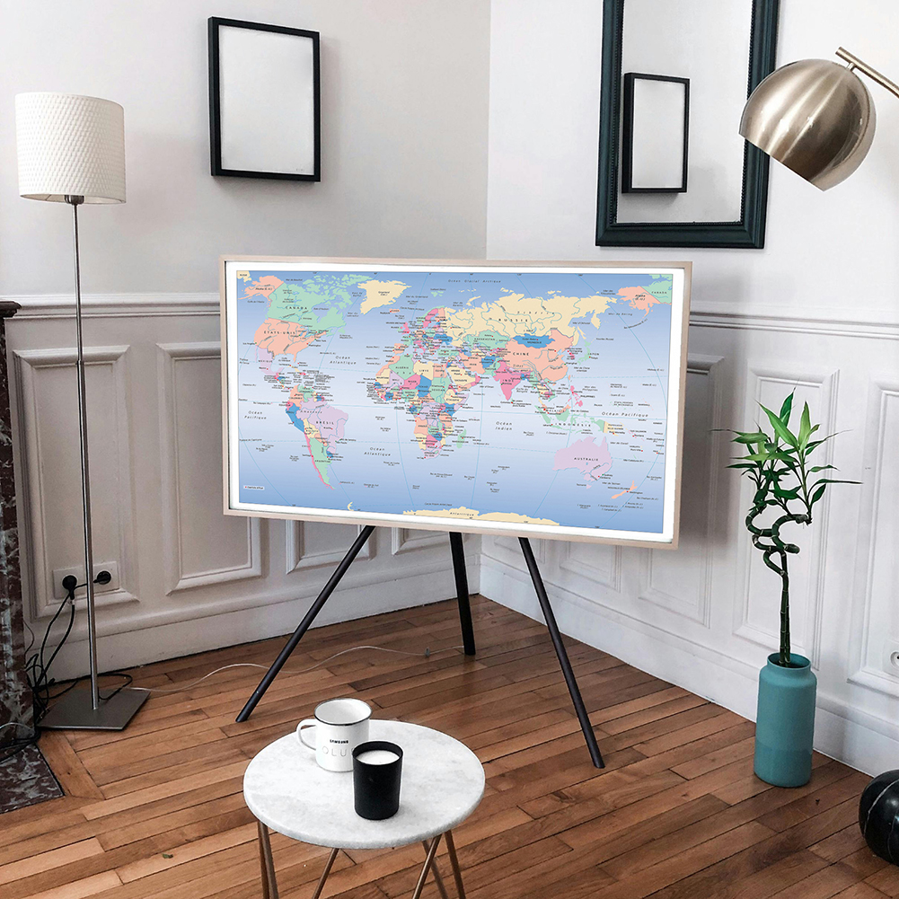 Star Map Poster - Unframed World Map French Language Canvas