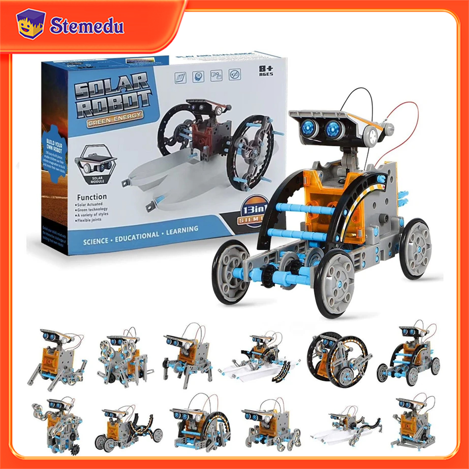 Science Project Diy - 13 in 1 Solar Powered Robot