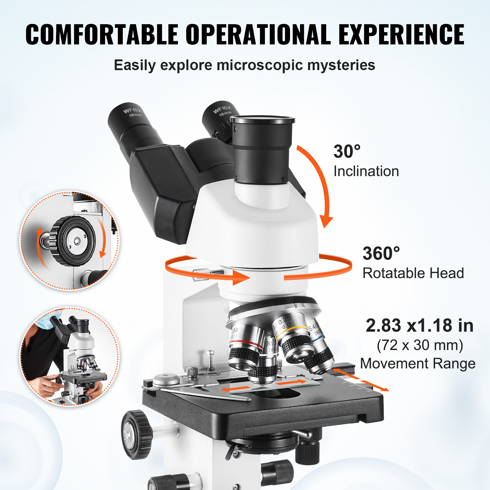 VEVOR Compound Trinocular Micr - Microscope Compound 40X 리뷰 및 가격