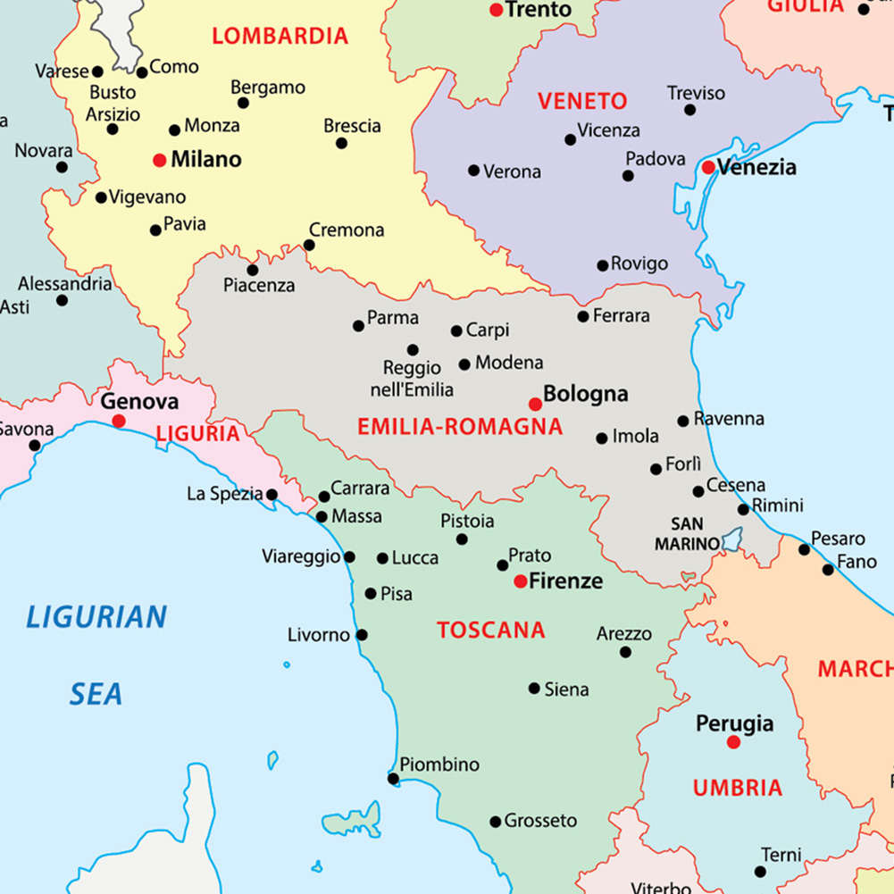 42*59cm In Italian Political M - Star Map Poster 리뷰 및 가격