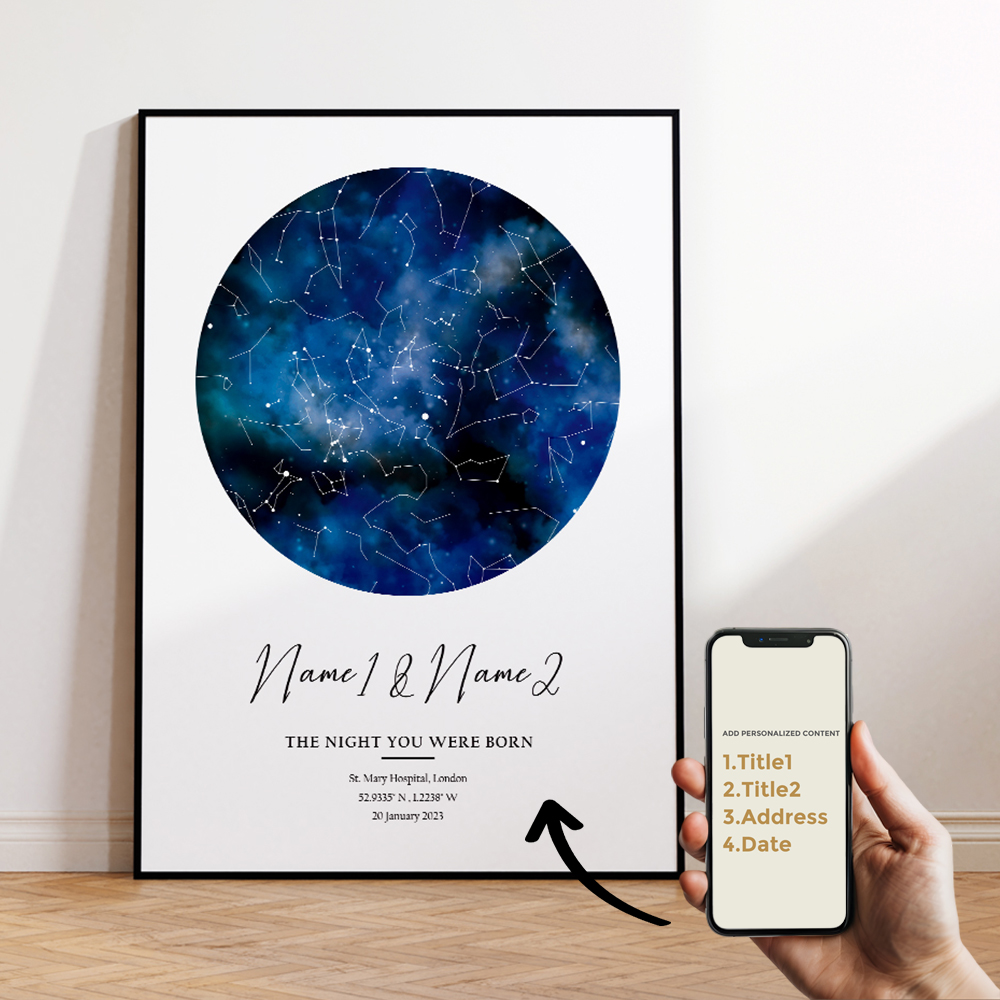 Modern Custom Personalized Nig - Star Map Poster 리뷰 및 가격