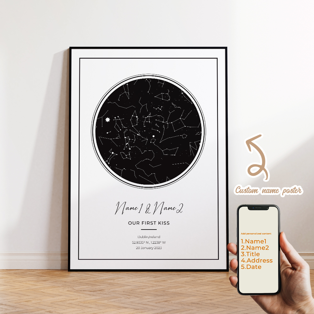 Modern Custom Personalized Nig - Star Map Poster 리뷰 및 가격