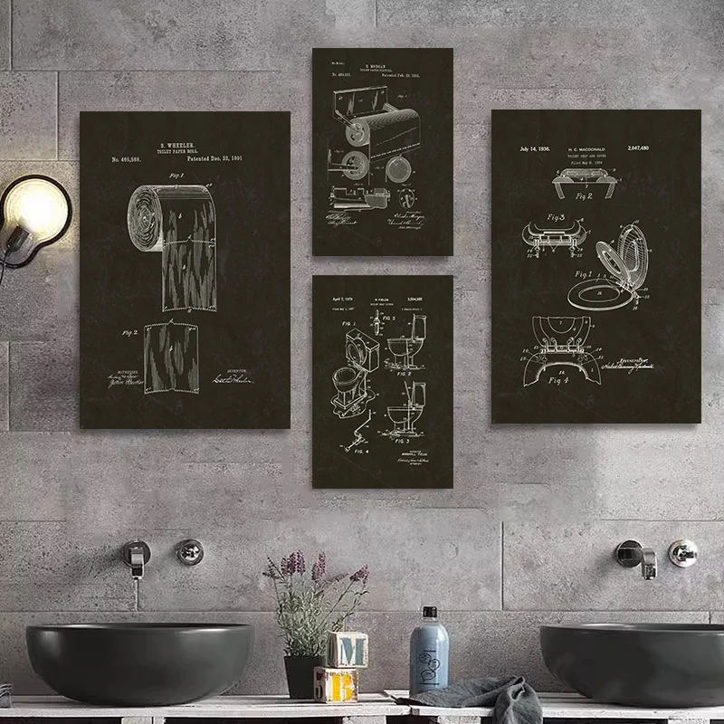 Modern Toilet Paper Blueprint  - Star Map Poster 리뷰 및 가격