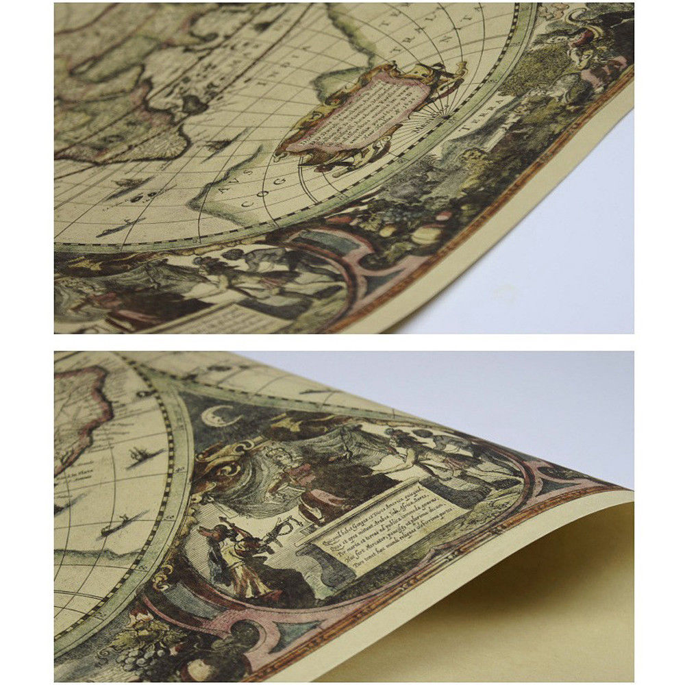 Retro World Map Nautical Ocean - Star Map Poster 리뷰 및 가격
