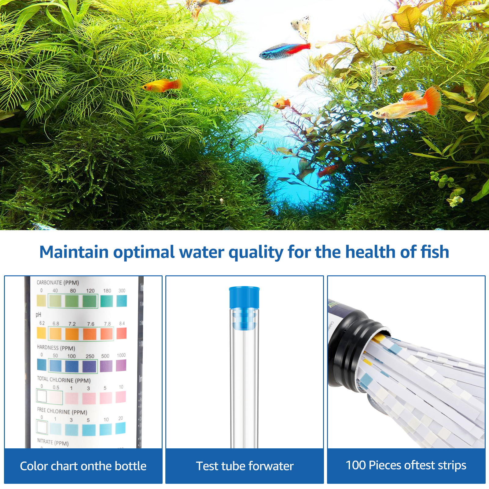 100Pcs 7 in 1 Aquarium Test St - Water Testing Kit 리뷰 및 가격
